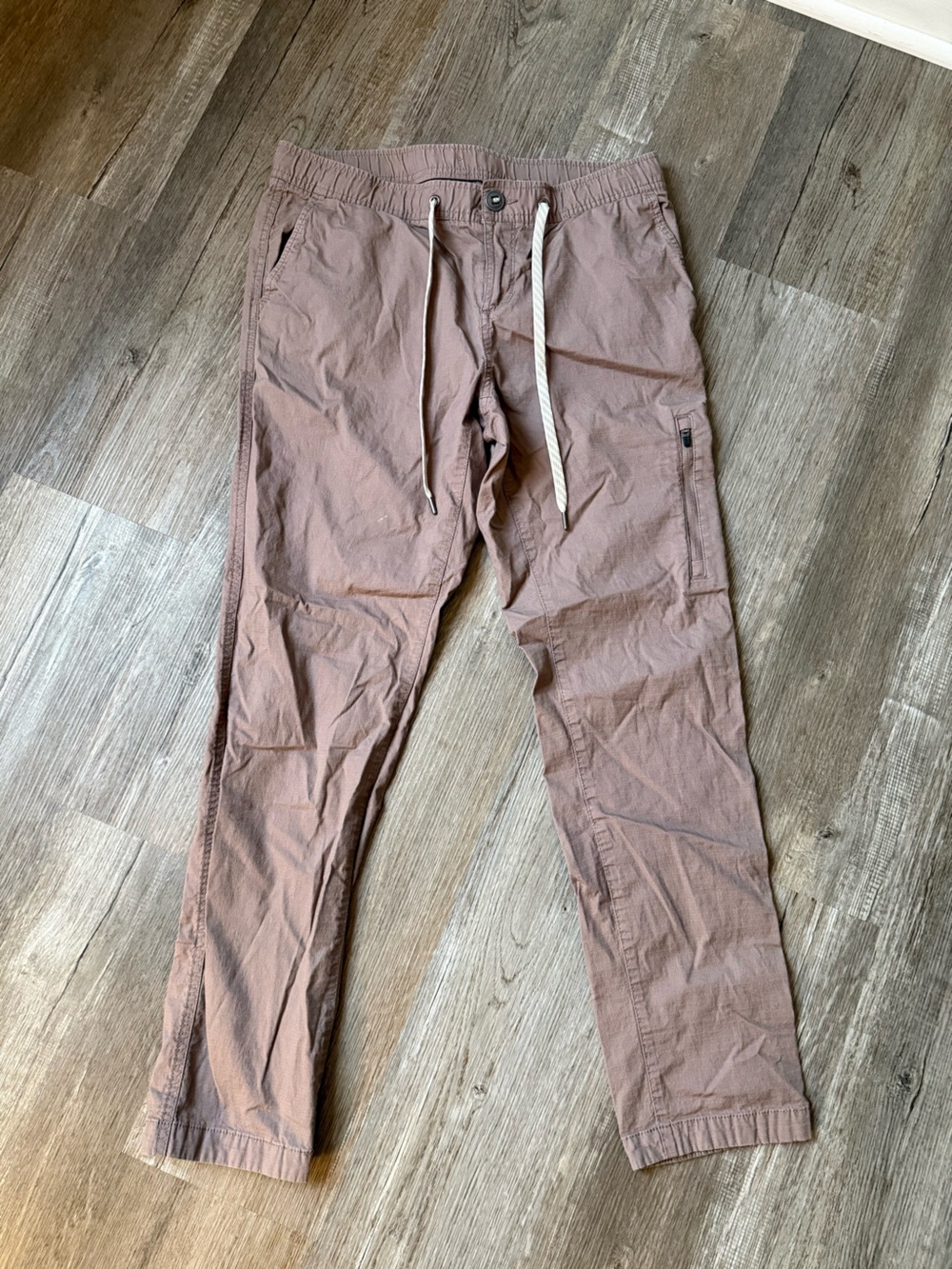 Vuori Rip Stop Hiking Pants Organic Cotton  Size S M Brown Mauve